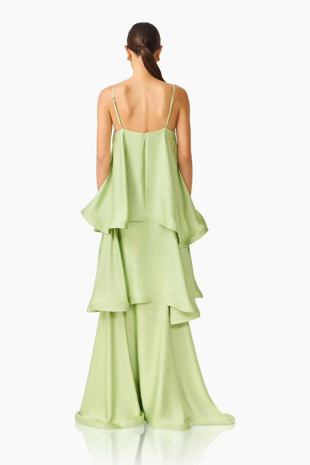 Elliatt Tilly Tiered Maxi Dress in Sage Green