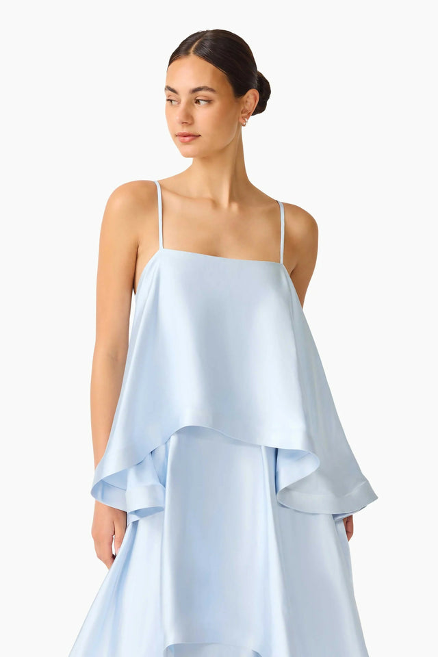 Elliatt Tilly Tiered Maxi Dress in Blue
