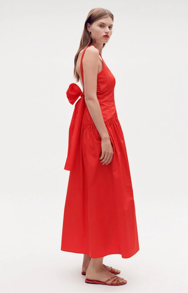 Oroton Tie Back Sundress Poppy Red