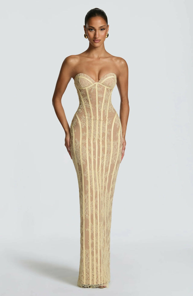 Babyboo Sian Maxi Dress - Lemon