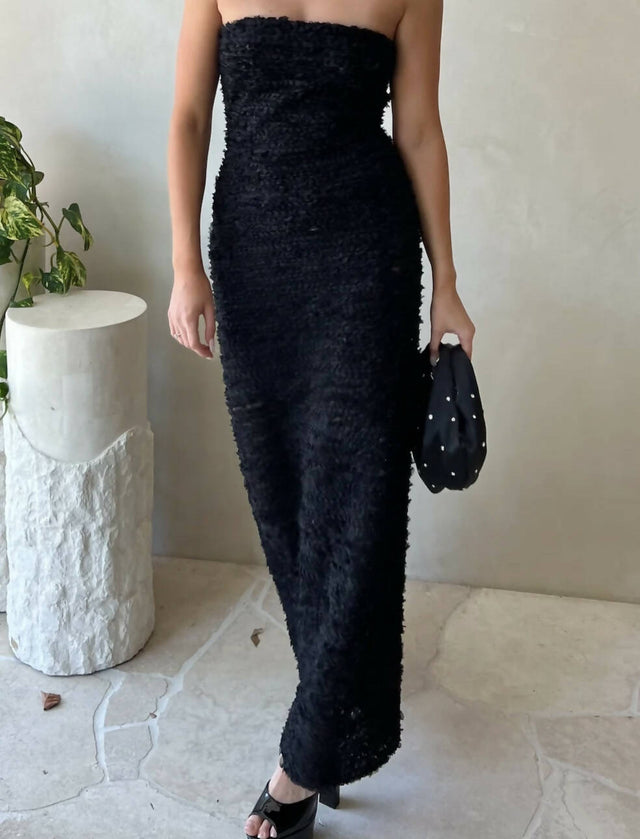 YLD Design Strapless Ruffle Maxi Dress in Black - 8 / Black - Dresses
