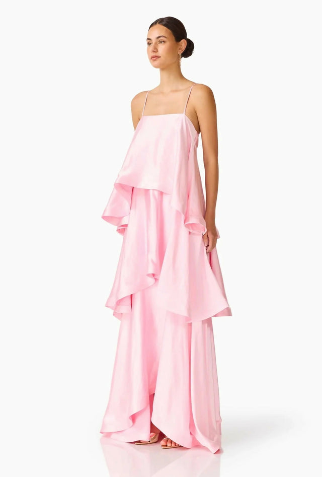 Elliatt Tilly Tiered Maxi Dress in Pale Pink