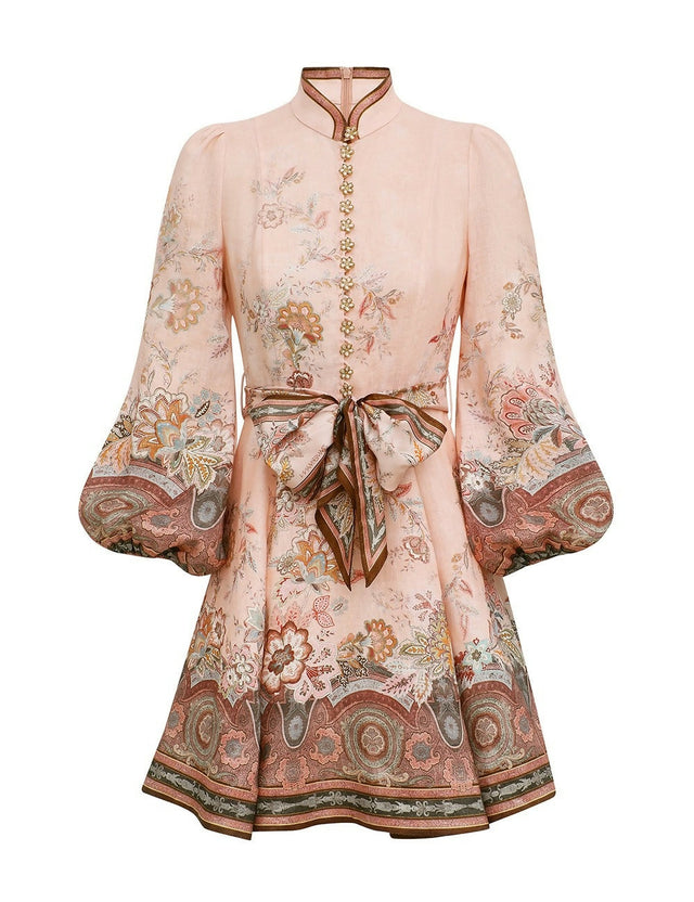 Zimmermann Alchemy Button Mini Dress - 12 / Floral - Dresses