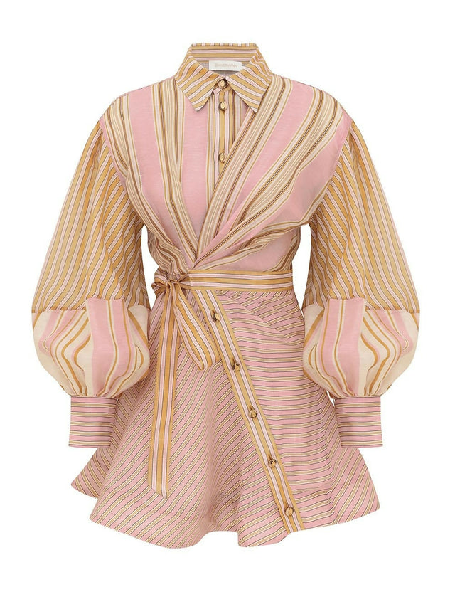 Zimmermann Alchemy Striped Mini Dress Pink Size / AU 8 - 8 / Pink - Dresses