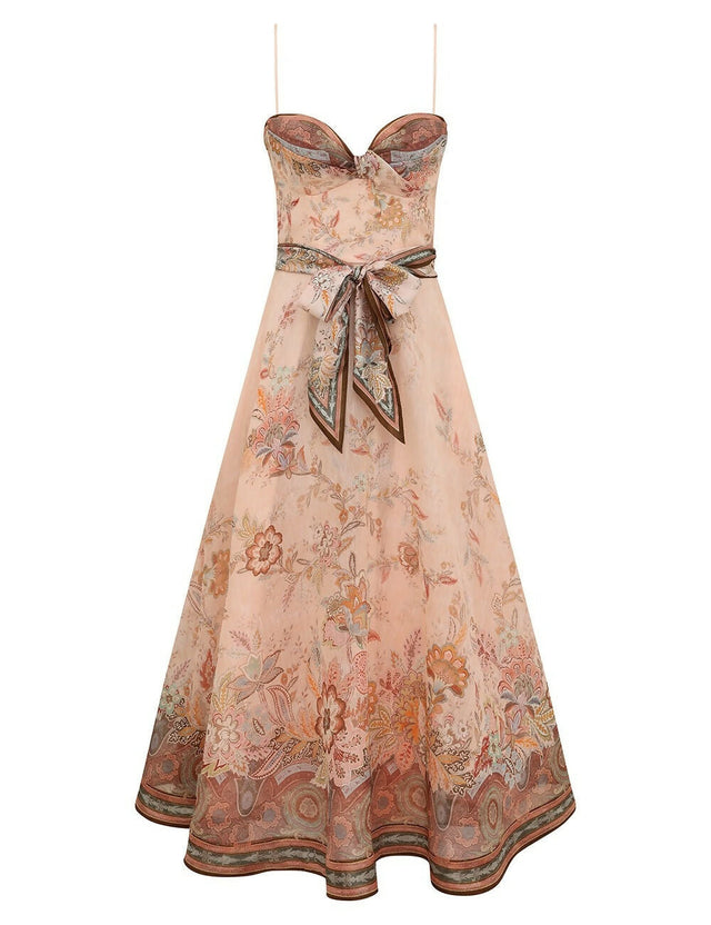 Zimmermann Alchemy Structured Midi Dress - 12 / Floral - Dresses