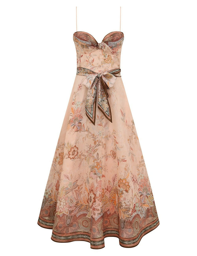 Zimmermann Alchemy Structured Midi Dress Pink Paisley Size / AU 8 - 8 / Pink - Dresses