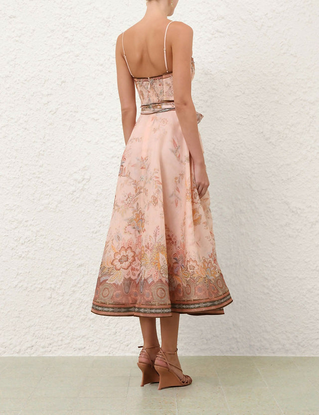 Zimmermann Alchemy Structured Midi Dress Pink Paisley Size / AU 8 - 8 / Pink - Dresses