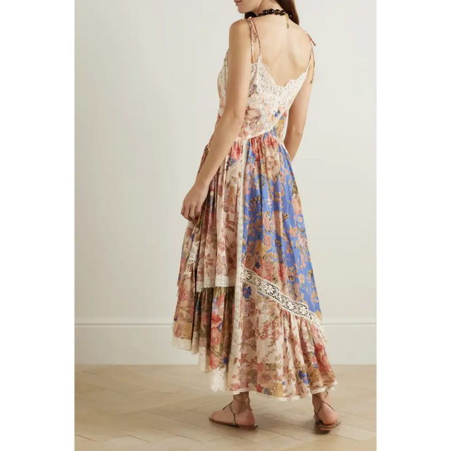 Zimmermann August Asymmmetic Lace Midi Dress size 3 / AU 14 - Slip Dress