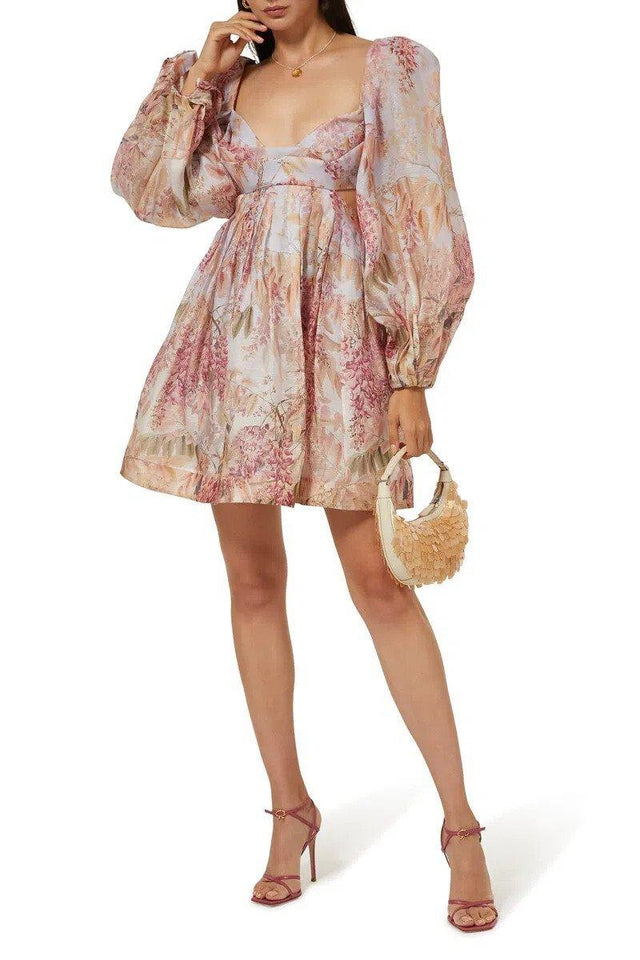 Zimmermann - Zimmermann Botanica Silk Linen Organza Bralette Mini Dress