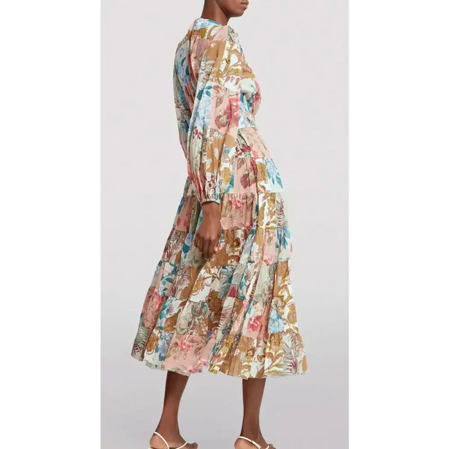 Zimmermann Cassia Patch Wrap Midi Dress Print - Dresses
