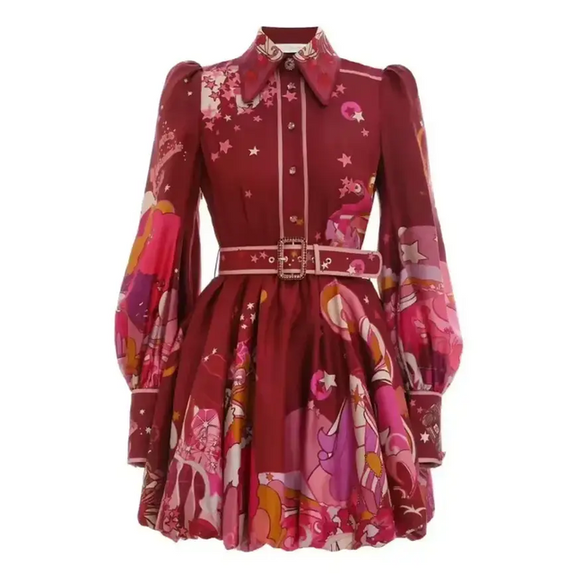 Zimmermann Concert Bubble Mini Shirtdress Red Size 3 - 14 / Red - Dresses