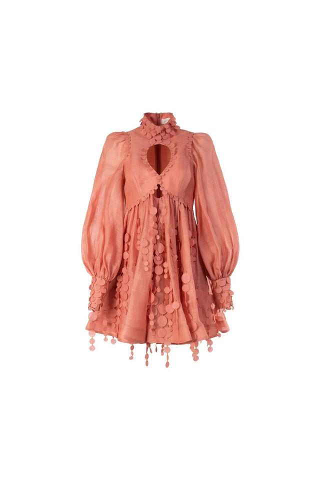 Zimmermann Concert Disc Mini Dress Lipstick Size AU 8 - 8 / Pink - Dresses
