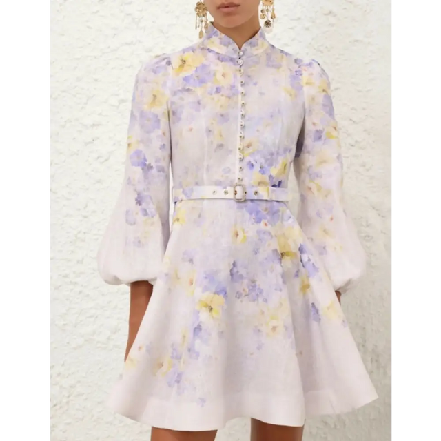 Zimmermann Crush Buttoned Mini Dress - 12 / Floral - Dresses