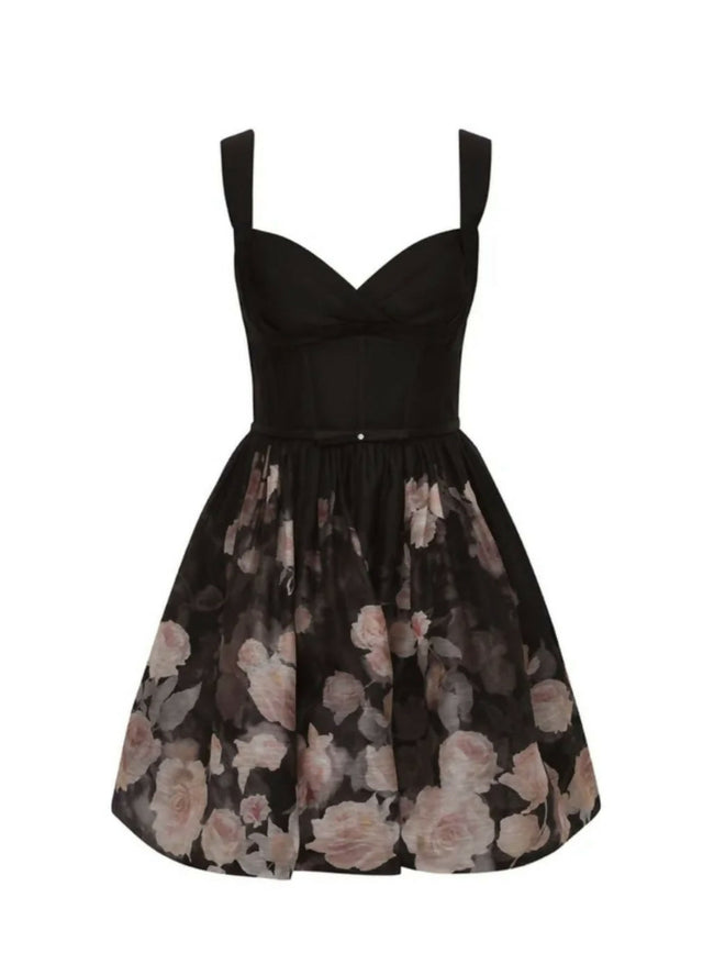 Zimmermann Crush Picnic Mini Dress Black Floral 4/AU16 - 16 / Floral - Dresses