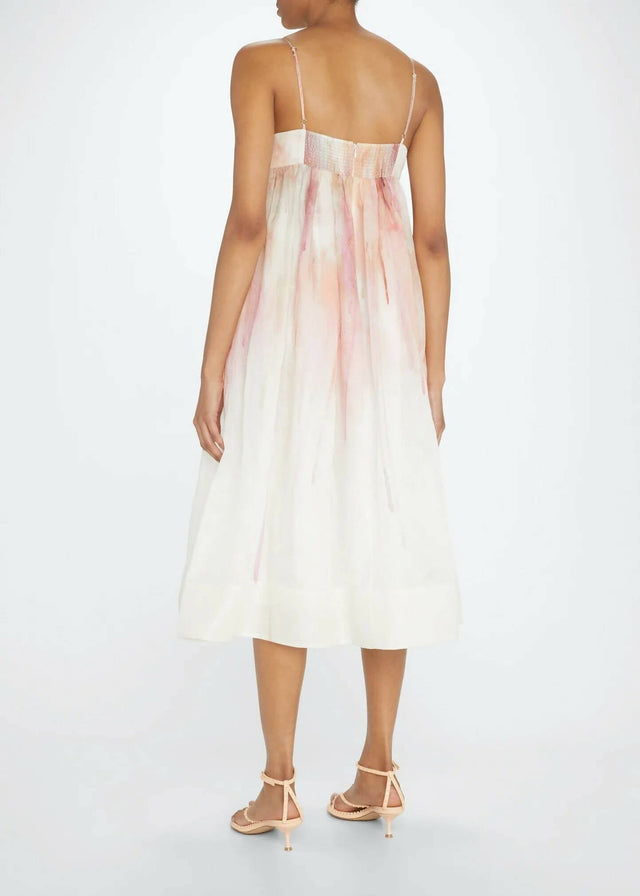 Zimmermann - Zimmermann Dancer Empire Waist Dress in Abstract Blush