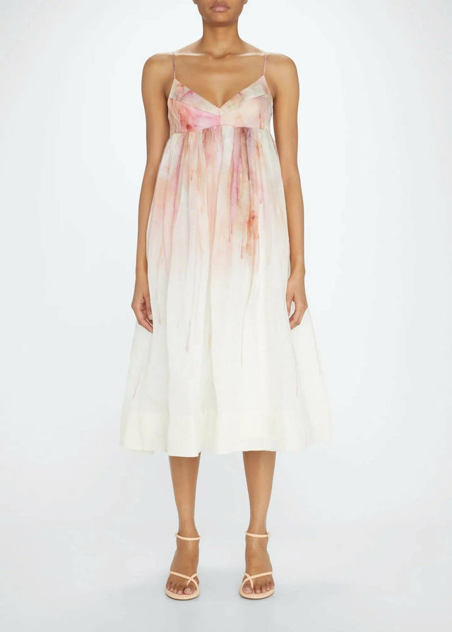 Zimmermann - Zimmermann Dancer Empire Waist Dress in Abstract Blush