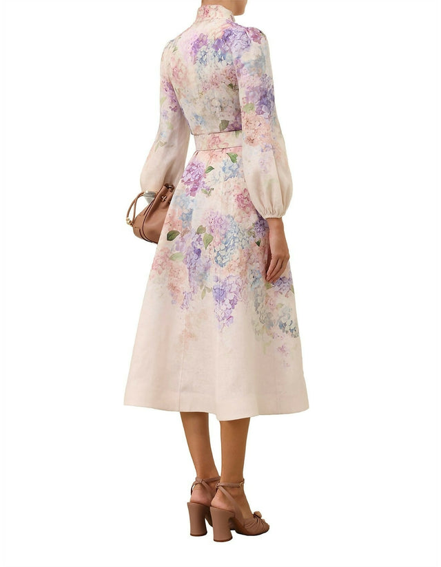 Zimmermann Dawning Button Down Hydrangea Floral Midi Dress Size 2 / 10-12 - 12 / Floral - Dresses