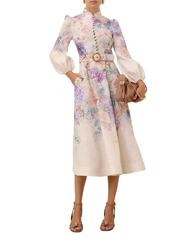 Zimmermann Dawning Button Down Hydrangea Floral Midi Dress Size 2 / 10-12 - 12 / Floral - Dresses