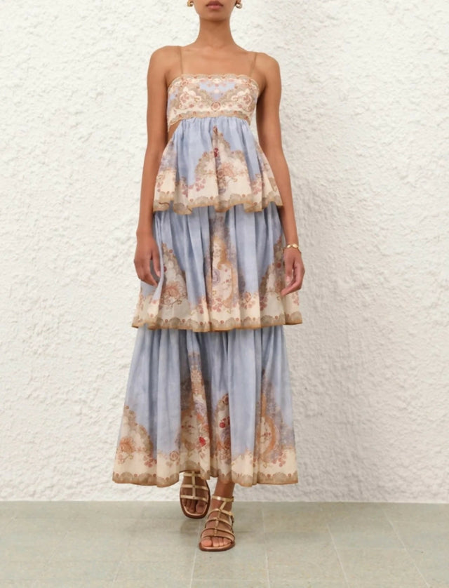Zimmermann Daylight Tiered Maxi Dress - 10 / Multi - Dresses