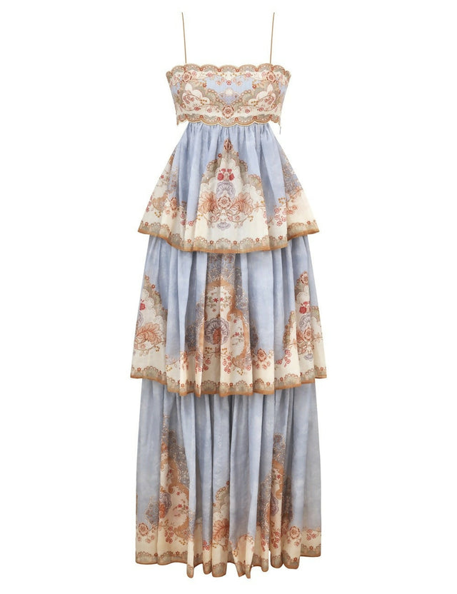 Zimmermann Daylight Tiered Maxi Dress - 12 / Multi - Dresses