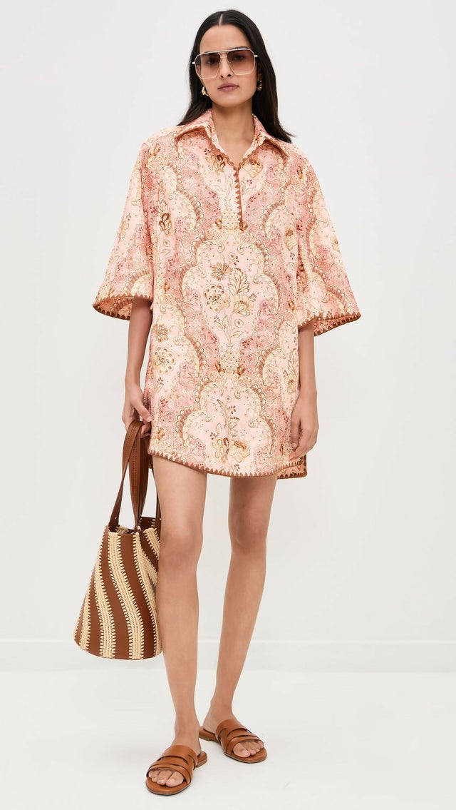 Zimmermann Daylight Tunic Mini - 8 / Pink - Dresses