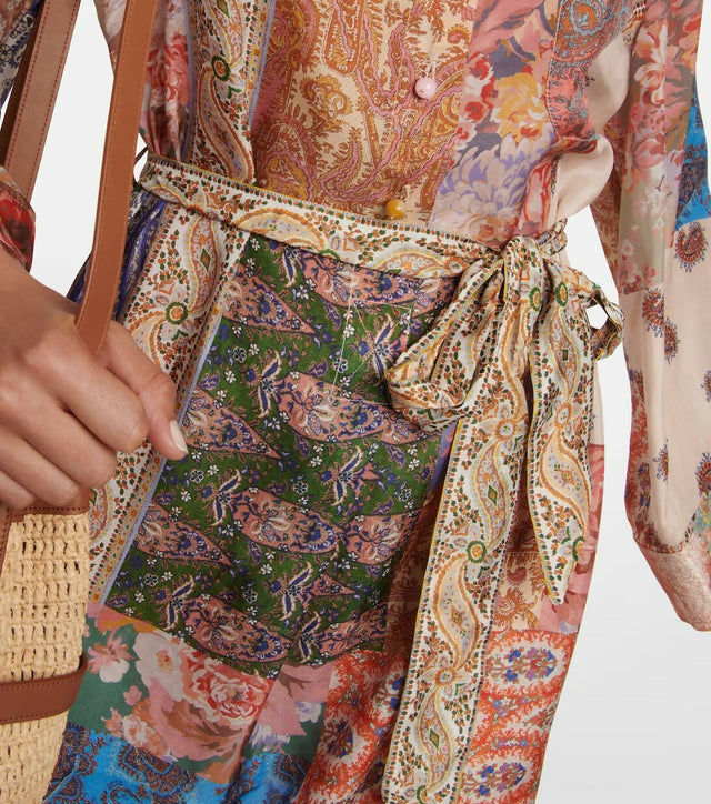 Zimmermann Devi Belted Silk Shirtdress Patch Paisley Size 4 / AU 14 - 14 / Multi - Dresses