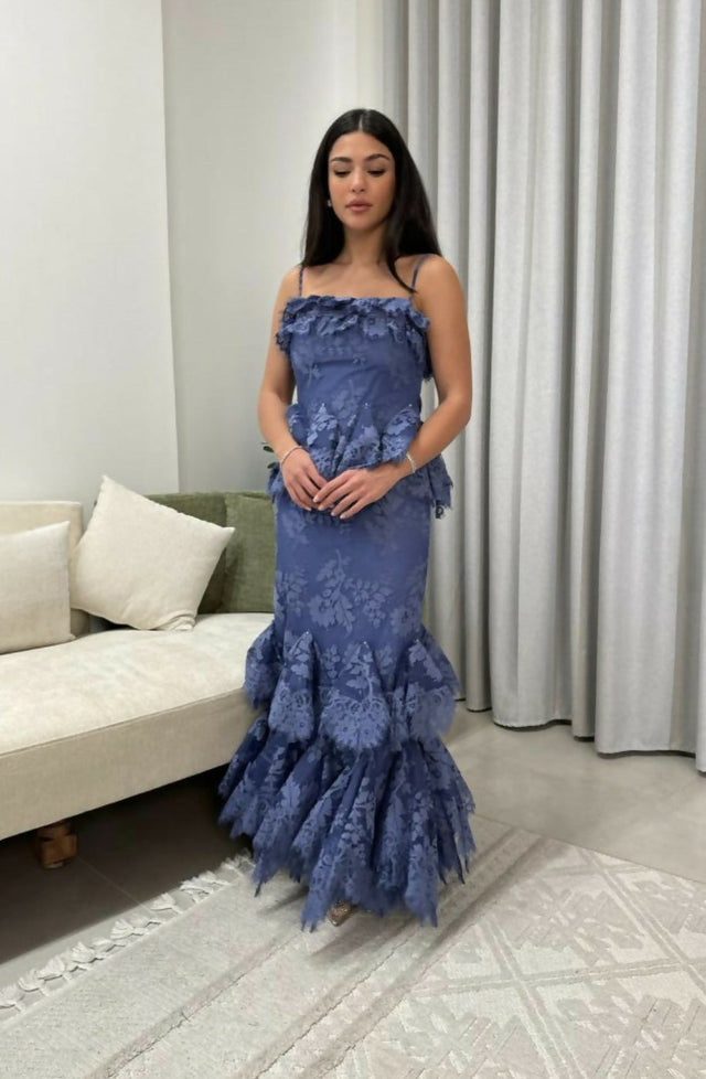 Zimmermann Eden Lace Handkerchief Dress Blue Size 1/AU10 - Blue / 10 - Dresses