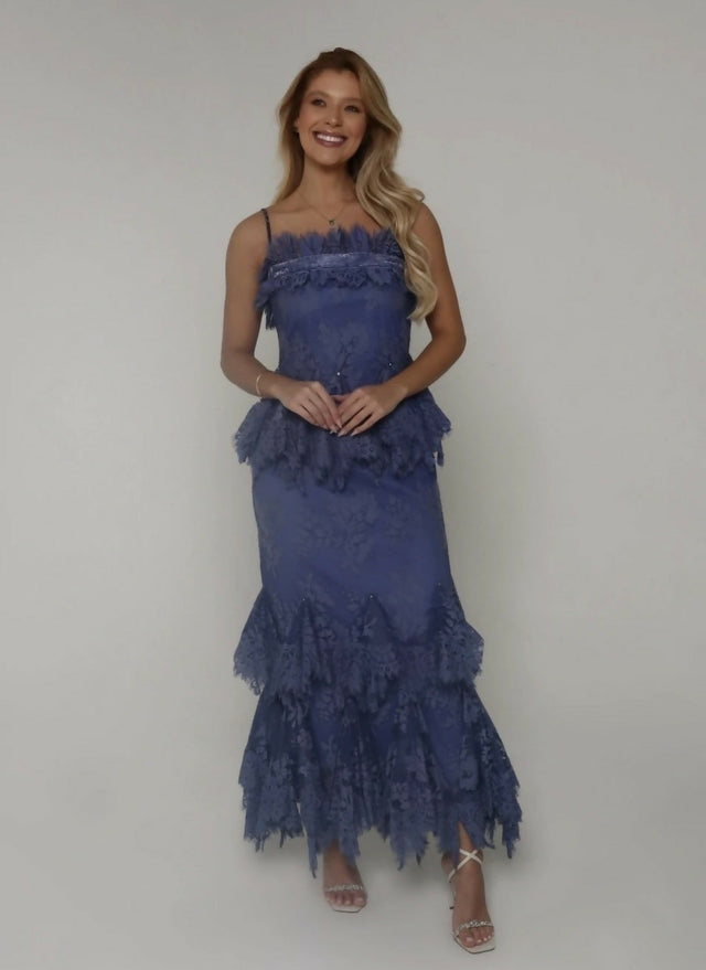 Zimmermann Eden Lace Handkerchief Dress Blue Size 1/AU10 - Blue / 10 - Dresses