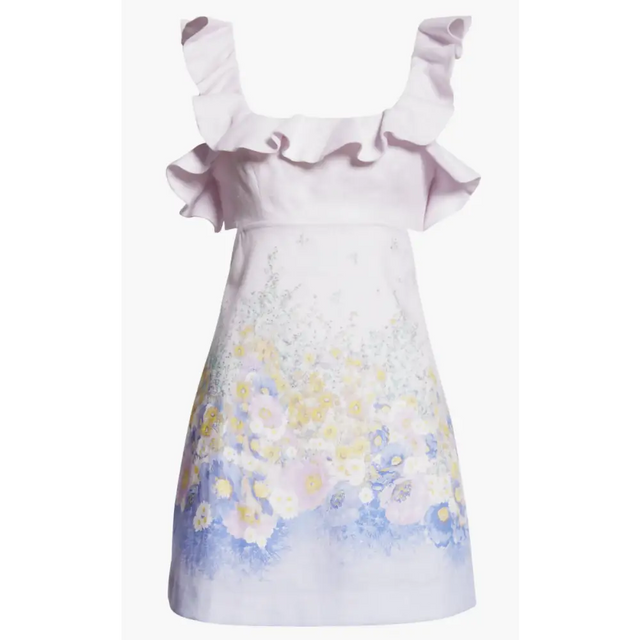 Zimmermann Floral Print Linen Mini Dress size 3 /AU 14 - Mini Dress