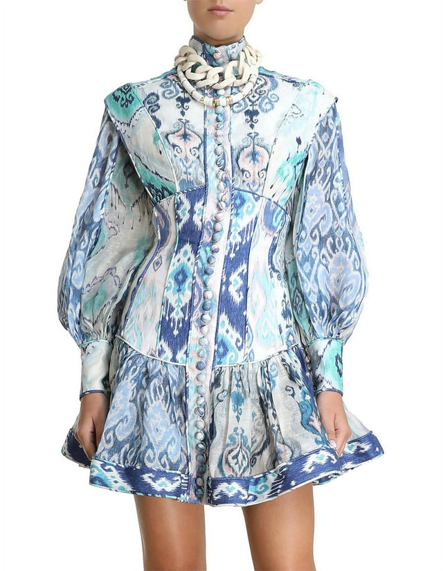 Zimmermann - Zimmermann Glassy Long Sleeve Mini Dress