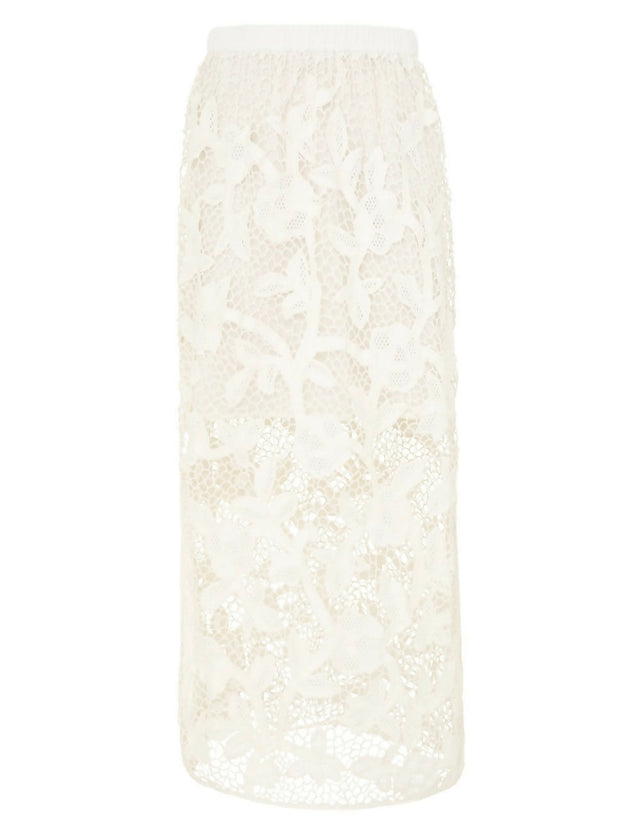 Zimmermann Golden Crochet Lace Top and Skirt - 6 / White - Outfit Sets