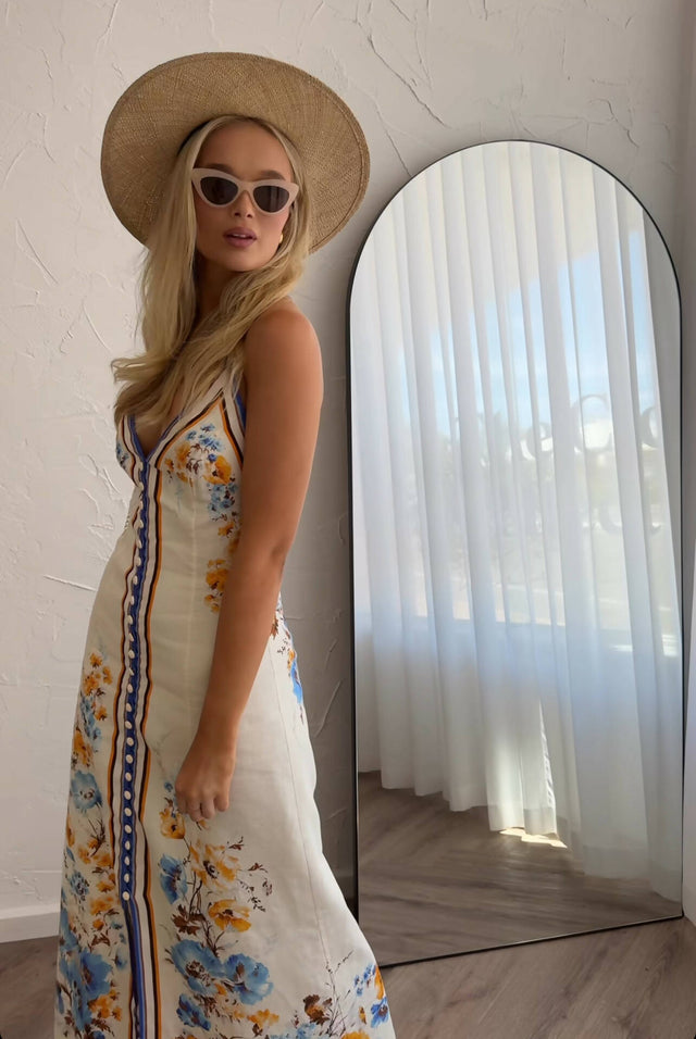 Zimmermann - Zimmermann Halcyon Printed Linen Midi Dress