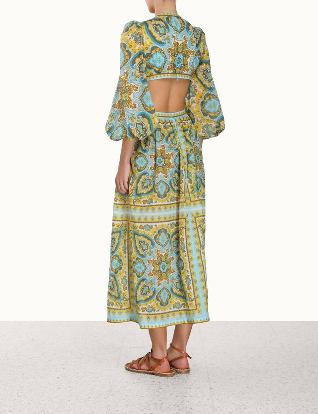 Zimmermann - Zimmermann Halcyon Tie Front Midi Dress