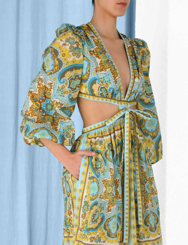 Zimmermann - Zimmermann Halcyon Tie Front Midi Dress