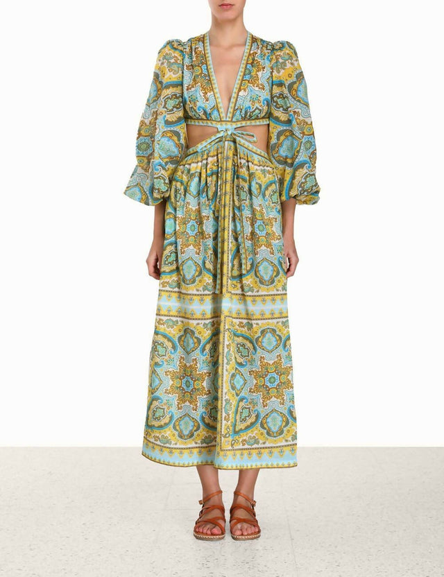 Zimmermann - Zimmermann Halcyon Tie Front Midi Dress