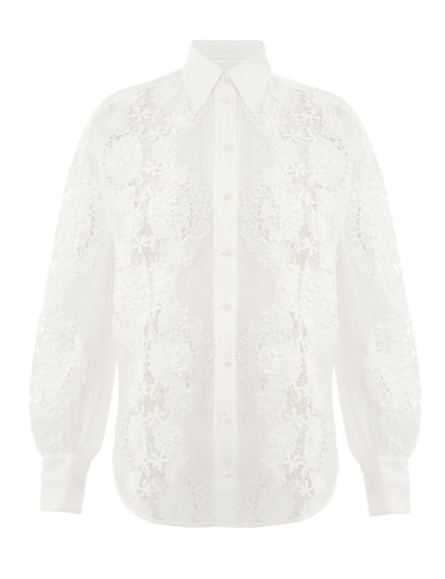 Zimmermann Halliday Lace Flower Pant Set Ivory Size 0P & - 6 / White - Outfit Sets