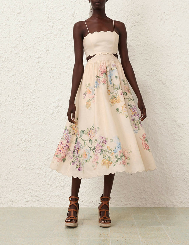 Zimmermann Halliday Scallop Midi - Size 2 - Dresses