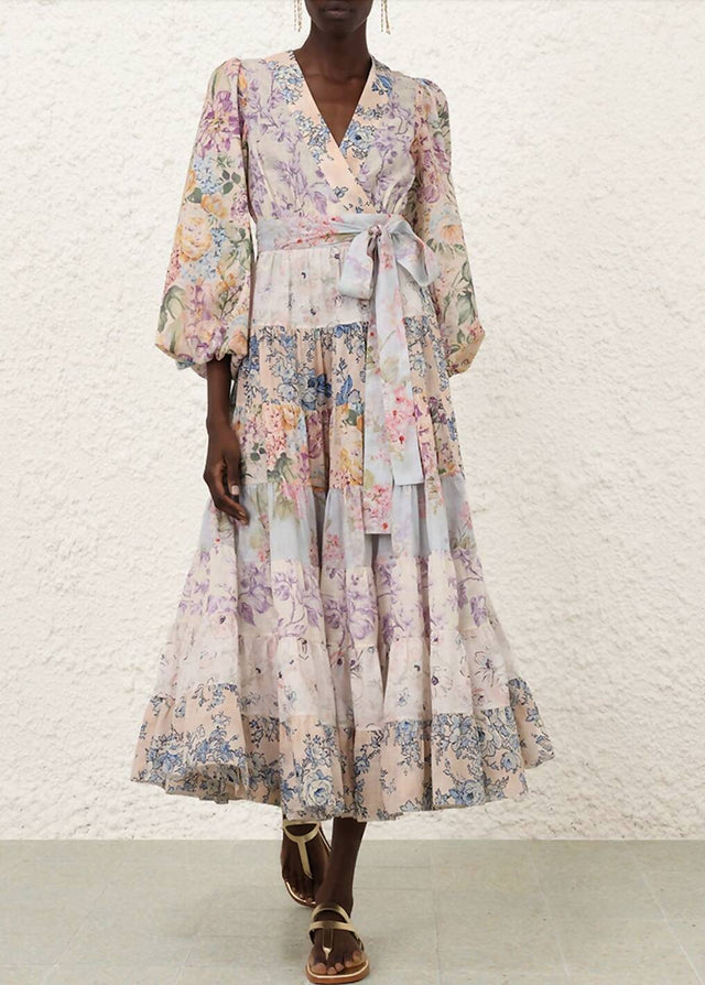 Zimmermann Halliday Tiered Midi Dress Size 3 (Suits AU 12) - 14 / Multi - Dresses