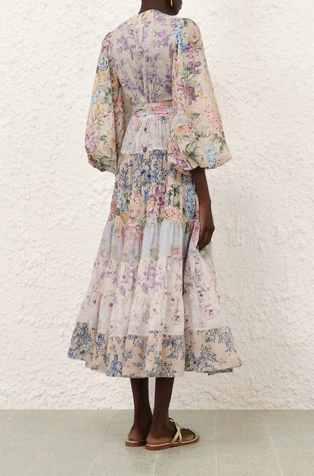 Zimmermann Halliday Tiered Midi Dress Size 3 (Suits AU 12) - 14 / Multi - Dresses