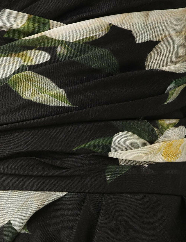 Zimmermann Harmony Drape Mini Dress in Black Magnolia - Dresses
