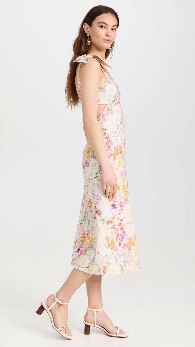 Zimmermann Harmony Tie Shoulder Midi Dress - Dresses