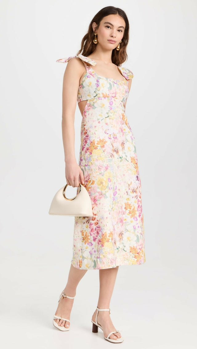 Zimmermann Harmony Tie Shoulder Midi Dress - Dresses