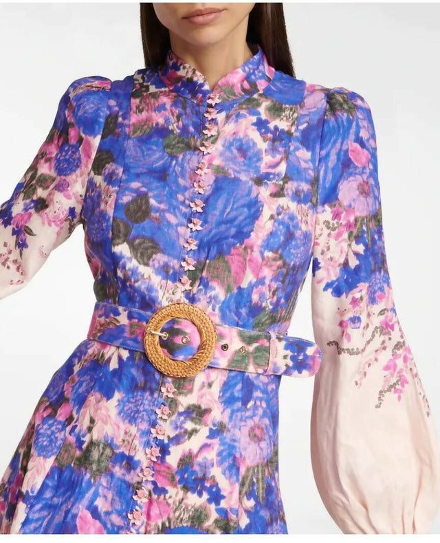 Zimmermann - Zimmermann High Tide Buttoned Midi Dress Size 2