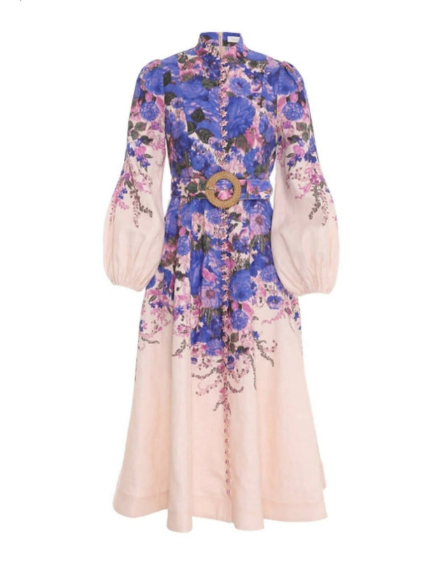 Zimmermann - Zimmermann High Tide Buttoned Midi Dress Size 2