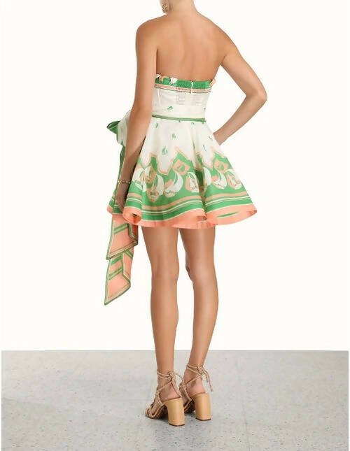 Zimmermann - Zimmermann High Tide Eyelet Mini Dress in Green Sailboats