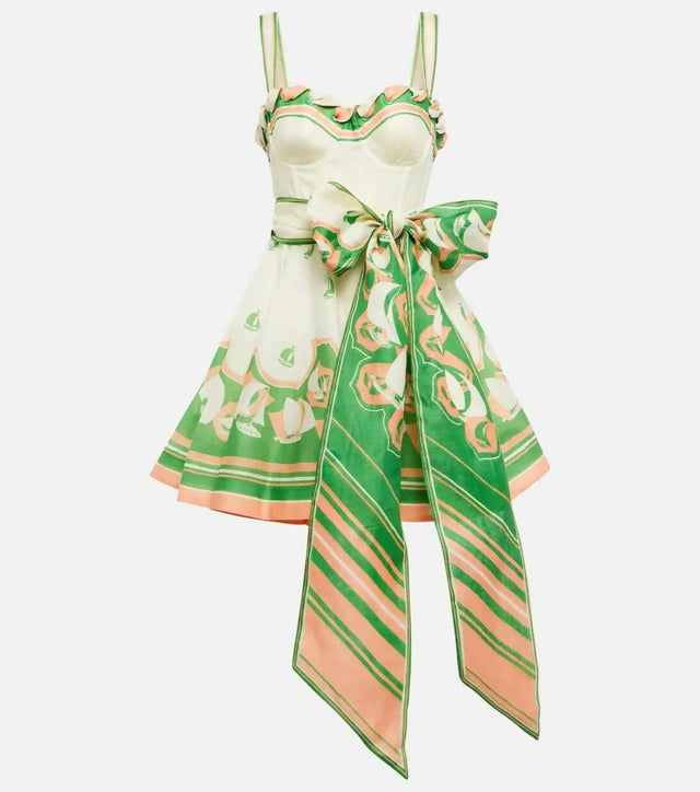 Zimmermann - Zimmermann High Tide Eyelet Mini in Green Sailboats