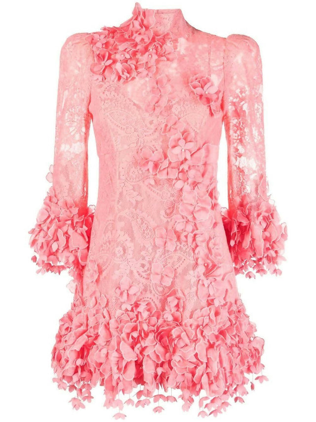 Zimmermann - Zimmermann High Tide Guava Lace Mini Dress