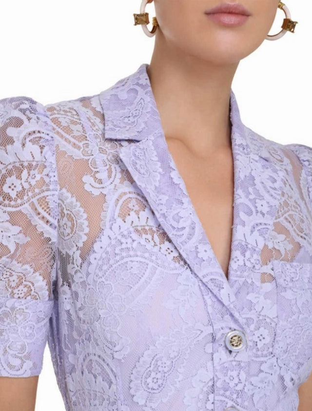 Zimmermann - Zimmermann High Tide Lace Blouse & Flip Mini Skirt Set Periwinkle