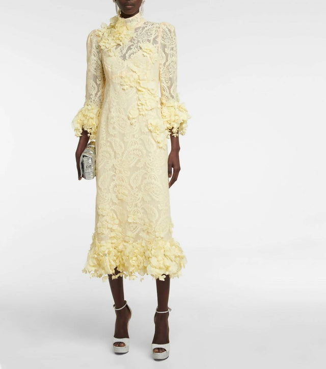 Zimmermann - Zimmermann High Tide Lace Midi Dress