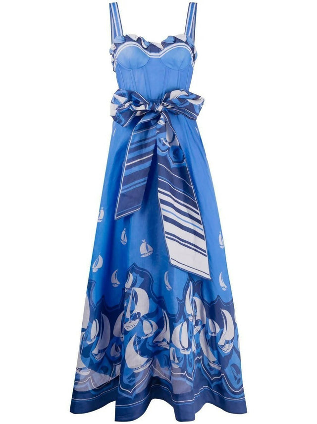 Zimmermann - Zimmermann High Tide Linen & Silk Strapless Maxi Dress